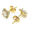 Arete Dormilona 02.344.0078 Oro Laminado, con Blanca Micro Pave, Pulido, Tono Dorado