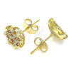 Arete Dormilona 02.344.0079.1 Oro Laminado, con Granate and Blanca Micro Pave, Pulido, Tono Dorado
