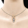 Juego de Arete y Dije de Adulto 10.210.0155.1 Oro Laminado, Diseño de Corazón, con Granate and Blanca Zirconia Cubica, Pulido, Tono Dorado
