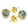 Arete Dormilona 02.341.0059 Oro Laminado, con Multicolor Micro Pave, Pulido, Tono Dorado