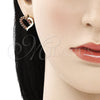 Arete Dormilona 02.210.0440.1 Oro Laminado, Diseño de Corazón, con Granate Zirconia Cubica, Pulido, Tono Dorado