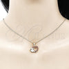 Juego de Arete y Dije de Adulto 10.210.0159.1 Oro Laminado, Diseño de Corazón, con Granate and Blanca Zirconia Cubica, Pulido, Tono Dorado