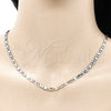 Gargantilla Basica 04.319.0005.24 Oro Laminado, Diseño de Mariner, Pulido, Tres Tonos (04 MM Thickness, 24 Inches Length)