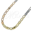 Gargantilla Basica 04.319.0005.24 Oro Laminado, Diseño de Mariner, Pulido, Tres Tonos (04 MM Thickness, 24 Inches Length)