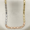 Gargantilla Basica 04.319.0005.24 Oro Laminado, Diseño de Mariner, Pulido, Tres Tonos (04 MM Thickness, 24 Inches Length)