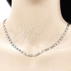 Gargantilla Basica 04.319.0007.24 Oro Laminado, Diseño de Mariner, Diamantado, Tres Tonos (04 MM Thickness, 24 Inches Length)