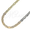 Gargantilla Basica 04.319.0007.24 Oro Laminado, Diseño de Mariner, Diamantado, Tres Tonos (04 MM Thickness, 24 Inches Length)