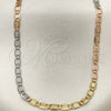 Gargantilla Basica 04.319.0007.24 Oro Laminado, Diseño de Mariner, Diamantado, Tres Tonos (04 MM Thickness, 24 Inches Length)