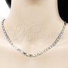 Gargantilla Basica 04.319.0008.24 Oro Laminado, Diseño de Mariner, Diamantado, Tres Tonos (04 MM Thickness, 24 Inches Length)