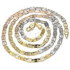 Gargantilla Basica 04.319.0008.24 Oro Laminado, Diseño de Mariner, Diamantado, Tres Tonos (04 MM Thickness, 24 Inches Length)