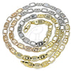 Gargantilla Basica 04.319.0011.24 Oro Laminado, Diseño de Pave Mariner, Pulido, Tono Dorado (05 MM Thickness, 24 Inches Length)