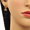 Argolla Huggie 02.213.0176.15 Oro Laminado, Diseño de Elefante, con Multicolor Micro Pave, Pulido, Tono Dorado
