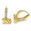 Argolla Huggie 02.213.0177.15 Oro Laminado, Diseño de Elefante, con Blanca and Rubi Micro Pave, Pulido, Tono Dorado