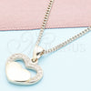 Collares con Dije 04.156.0340.20 Oro Laminado, Diseño de Corazón, con Blanca Micro Pave, Pulido, Tono Dorado (20 Inches Length)