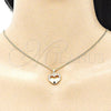 Collares con Dije 04.156.0340.1.20 Oro Laminado, Diseño de Corazón, con Granate and Blanca Micro Pave, Pulido, Tono Dorado (20 Inches Length)