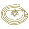 Collares con Dije 04.156.0341.20 Oro Laminado, Diseño de Corazón, con Blanca Micro Pave, Pulido, Tono Dorado (20 Inches Length)