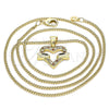 Collares con Dije 04.156.0341.1.20 Oro Laminado, Diseño de Corazón, con Granate and Blanca Micro Pave, Pulido, Tono Dorado (20 Inches Length)
