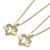 Collares con Dije 04.156.0341.1.20 Oro Laminado, Diseño de Corazón, con Granate and Blanca Micro Pave, Pulido, Tono Dorado (20 Inches Length)