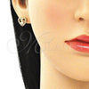 Juego de Arete y Dije de Adulto 10.156.0218.2 Oro Laminado, Diseño de Corazón y Niñita Pequeña, con Granate and Blanca Micro Pave, Pulido, Tono Dorado