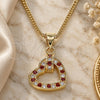 Collares con Dije 04.156.0344.1.20 Oro Laminado, Diseño de Corazón, con Micro Pave Granate y Blanca, Pulido, Tono Dorado (20 Pulgadas de Largo)