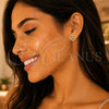 Arete Dormilona 02.156.0389.1 Oro Laminado, Diseño de Corazón y Amor, con Granate and Blanca Micro Pave, Pulido, Tono Dorado