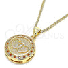 Collares con Dije 04.156.0347.1.20 Oro Laminado, Diseño de Corazón, con Granate and Blanca Micro Pave, Pulido, Tono Dorado (20 Inches Length)