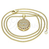 Collares con Dije 04.156.0347.1.20 Oro Laminado, Diseño de Corazón, con Granate and Blanca Micro Pave, Pulido, Tono Dorado (20 Inches Length)