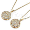 Collares con Dije 04.156.0347.1.20 Oro Laminado, Diseño de Corazón, con Granate and Blanca Micro Pave, Pulido, Tono Dorado (20 Inches Length)
