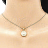 Collares con Dije 04.156.0348.20 Oro Laminado, Diseño de Corazón, con Blanca Micro Pave, Pulido, Tono Dorado (20 Inches Length)