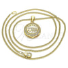 Collares con Dije 04.156.0348.20 Oro Laminado, Diseño de Corazón, con Blanca Micro Pave, Pulido, Tono Dorado (20 Inches Length)