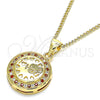Collares con Dije 04.156.0348.1.20 Oro Laminado, Diseño de Corazón, con Granate and Blanca Micro Pave, Pulido, Tono Dorado (20 Inches Length)