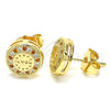 Arete Dormilona 02.156.0482.1 Oro Laminado, Diseño de Corazón, con Granate and Blanca Micro Pave, Pulido, Tono Dorado