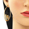 Argolla Grande 02.380.0001.50 Oro Laminado, Diseño de Elefante, con Blanca and Negro Cristal, Diamantado, Tono Dorado
