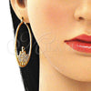 Argolla Grande 02.380.0005.50 Oro Laminado, Diseño de Tortuga y Corazón, con Blanca and Negro Micro Pave, Pulido, Tono Dorado