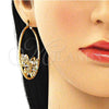 Argolla Grande 02.380.0010.50 Oro Laminado, Diseño de Mariposa, con Blanca Cristal, Diamantado, Tono Dorado