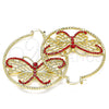 Argolla Grande 02.380.0011.50 Oro Laminado, Diseño de Mariposa, con Granate Cristal, Diamantado, Tono Dorado