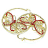 Argolla Grande 02.380.0011.50 Oro Laminado, Diseño de Mariposa, con Granate Cristal, Diamantado, Tono Dorado