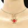Collares con Dije 04.380.0001.2.20 Oro Laminado, Diseño de Tortuga, Pulido, Tono Dorado (20 Inches Length)