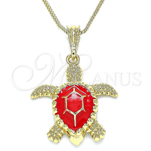 Collares con Dije 04.380.0001.2.20 Oro Laminado, Diseño de Tortuga, Pulido, Tono Dorado (20 Inches Length)