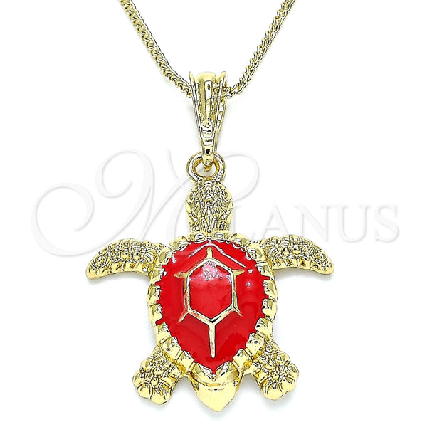 Collares con Dije 04.380.0001.2.20 Oro Laminado, Diseño de Tortuga, Pulido, Tono Dorado (20 Inches Length)