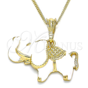 Gargantilla Basica 04.380.0002.20 Oro Laminado, Diseño de Elefante, Pulido, Tono Dorado (20 Inches Length)