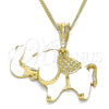 Gargantilla Basica 04.380.0002.20 Oro Laminado, Diseño de Elefante, Pulido, Tono Dorado (20 Inches Length)