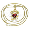 Collares con Dije 04.380.0007.20 Oro Laminado, Pulido, Tono Dorado (20 Inches Length)