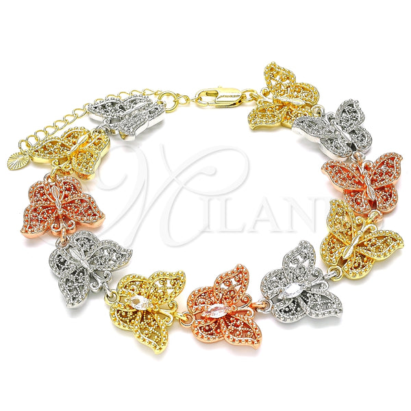 Pulsera Elegante 03.380.0006.08 Oro Laminado, Pulido, Tono Dorado (8 Inches Length)