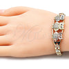 Pulsera Elegante 03.380.0007.07 Oro Laminado, Pulido, Tono Dorado (7 Inches Length)