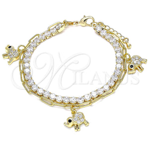 Pulsera de Dije 03.63.2180.08 Oro Laminado, Pulido, Tono Dorado (04 MM Thickness, 8 Inches Length)