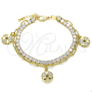 Pulsera de Dije 03.63.2183.08 Oro Laminado, Pulido, Tono Dorado (8 Inches Length)