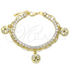Pulsera de Dije 03.63.2183.08 Oro Laminado, Pulido, Tono Dorado (8 Inches Length)