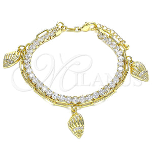 Pulsera de Dije 03.63.2184.08 Oro Laminado, Pulido, Tono Dorado (8 Inches Length)