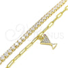 Pulsera de Dije 03.63.2186.08 Oro Laminado, Pulido, Tono Dorado (8 Inches Length)